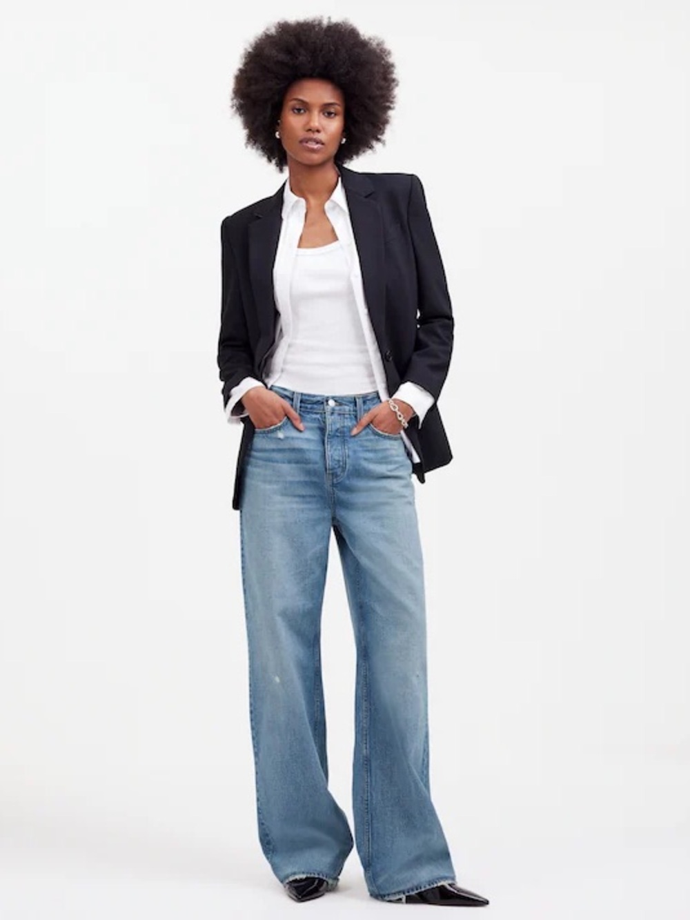 MADEWELL Low-Slung Baggy Wide Leg Denim Jeans Size 25